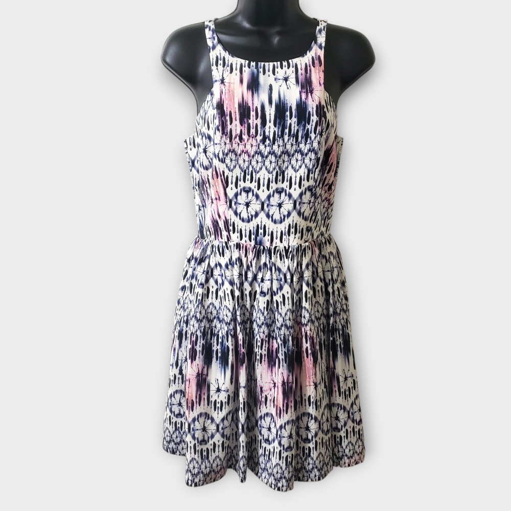 Amanda Uprichard Silk Kaleidoscope Print Fit Flare Dress Purple Multi Size M